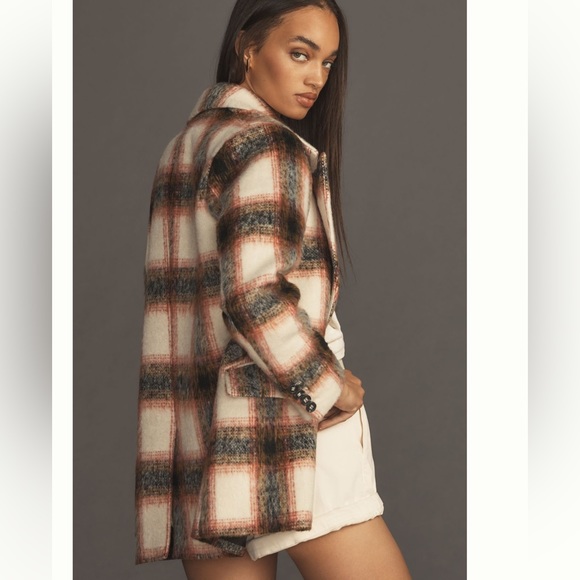 ANTHROPOLOGIE NWT BRUSHED PLAID BLAZER 🔥 - Picture 5 of 6